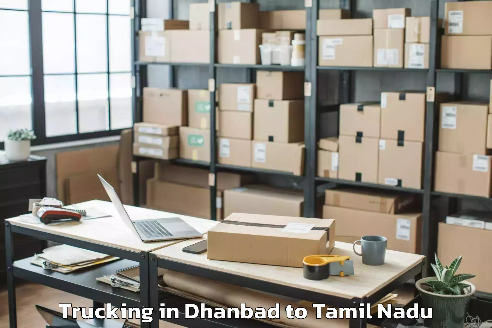 Leading Dhanbad to Karambakkudi Trucking Provider